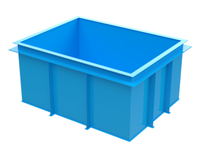 Купіль прямокутна STANDART 1,5х1,0м, h=1,2м (блакитна)