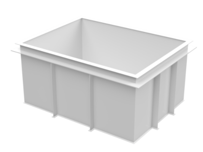 Купіль прямокутна STANDART 1,5х1,0м, h=1,2м (біла)