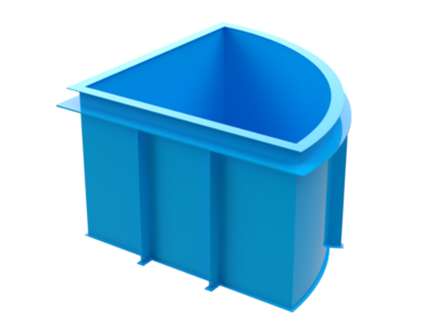 Купіль кутова LUXURY R=1,5м, h=1,5м (блакитна)