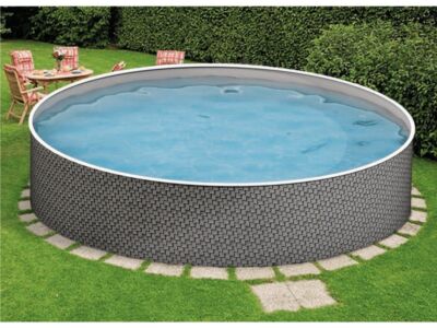 Сталевий каркасний басейн AZURO RATTAN ø5,0х1,2м з ПВХ плівкою Lagoon (blue)