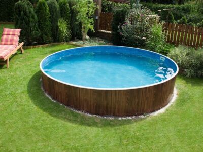 Стальний каркасний басейн AZURO DE LUXE 402DL ø4,6х1,2м з ПВХ плівкою Mistry